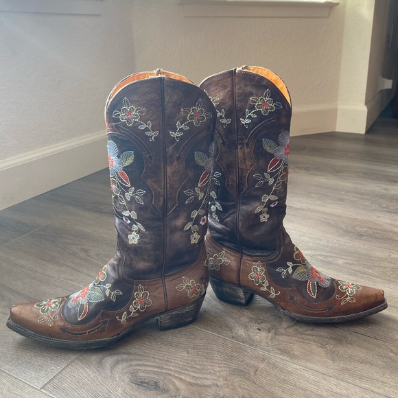 Old Gringo Women's Bonnie Brass Leather Cowboy Boots - Picture 5 of 10